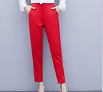 Casual high quality women's suits pants suit Autumn new slim red ladies red jacket small suit Female large size slim trousers