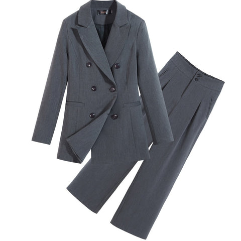 M-5XL Plus Size Professional Women's Wear Casual high-quality wide-leg pants suit two-piece suit Fashionable jacket 2020 New