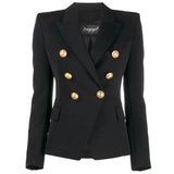 liva girl 2020 Fashion European Casual Slim fitness Metal Gold Button Jacket White Black Khaki Colors Female Blazer