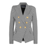 liva girl 2020 Fashion European Casual Slim fitness Metal Gold Button Jacket White Black Khaki Colors Female Blazer