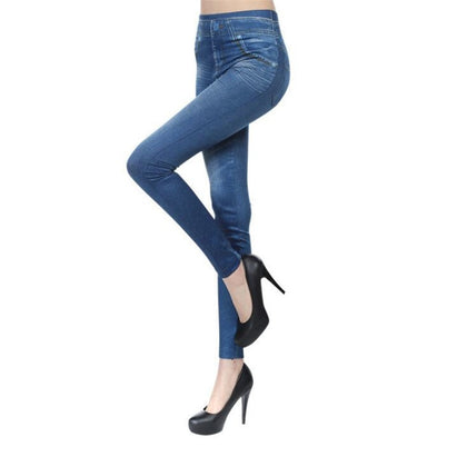 CUHAKCI Fitness Leggings Imitation Cowboy Jeans for Women Denim Pants Jeggings Women Plus Size Push Up Legging