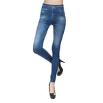 CUHAKCI Fitness Leggings Imitation Cowboy Jeans for Women Denim Pants Jeggings Women Plus Size Push Up Legging