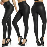 Hot Sale Women Black Stretch Faux Leather High Waist pants sheath Leggings ONE Size Cheap Women Clothing