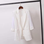 Summer Clothing Women Jacket Coat Cotton And Linen Suits Long Large Size Blazer Loose Casual Fashion Suit Women's Clothing